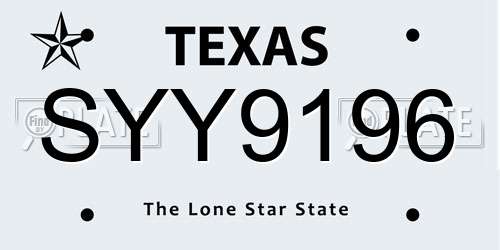 SYY9196 Texas License Plate