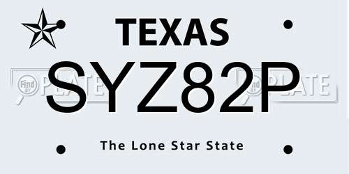 SYZ82P Texas License Plate