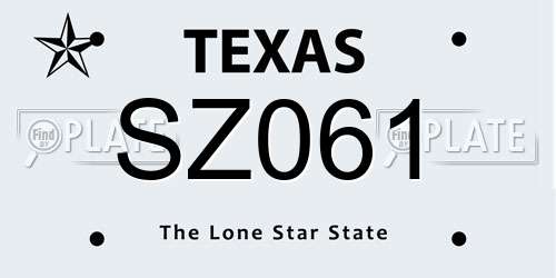 SZ061 Texas License Plate