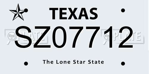 SZ07712 Texas License Plate