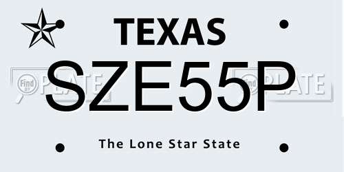 SZE55P Texas License Plate