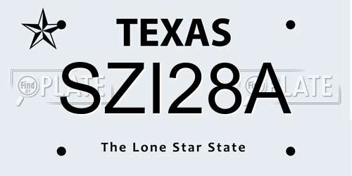 SZI28A Texas License Plate