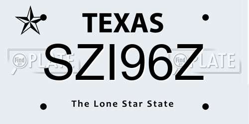 SZI96Z Texas License Plate