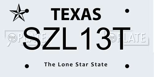 SZL13T Texas License Plate