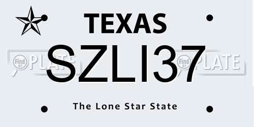 SZLI37 Texas License Plate