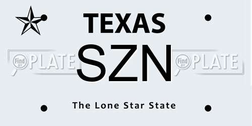 SZN Texas License Plate