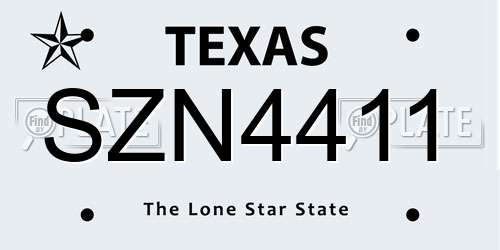 SZN4411 Texas License Plate