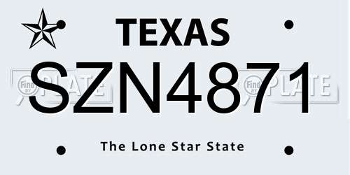 SZN4871 Texas License Plate