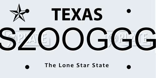 SZOOGGG Texas License Plate