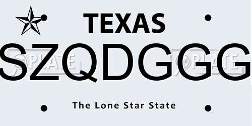 SZQDGGG Texas License Plate