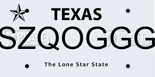 SZQOGGG Texas License Plate
