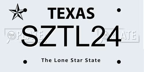 SZTL24 Texas License Plate