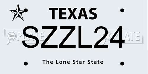 SZZL24 Texas License Plate