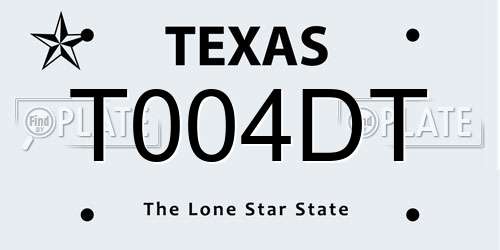 T004DT Texas License Plate