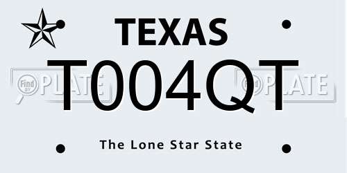 T004QT Texas License Plate
