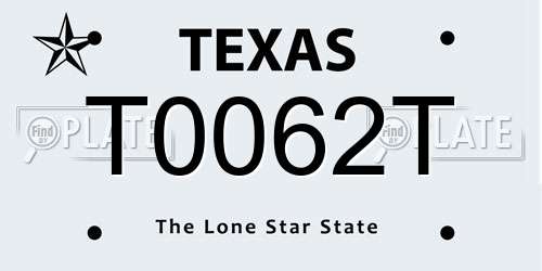 T0062T Texas License Plate