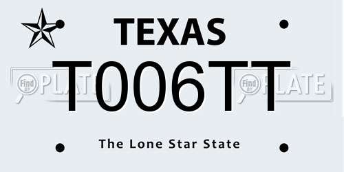 T006TT Texas License Plate