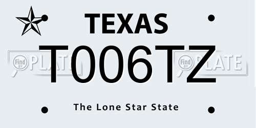 T006TZ Texas License Plate