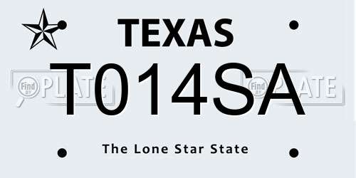 T014SA Texas License Plate