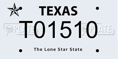 T01510 Texas License Plate