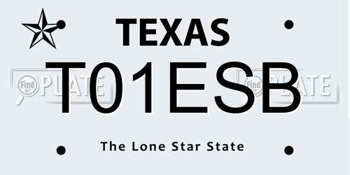 T01ESB Texas License Plate