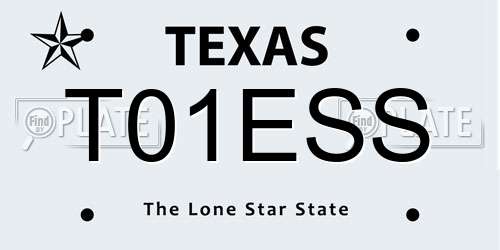 T01ESS Texas License Plate