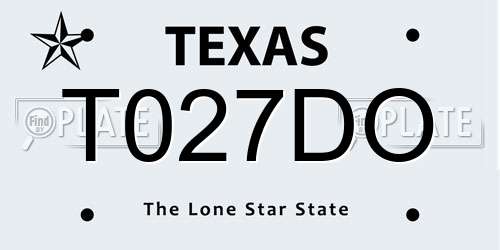 T027DO Texas License Plate