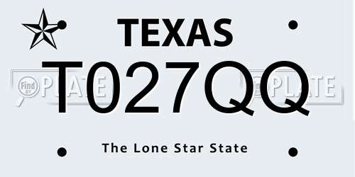 T027QQ Texas License Plate