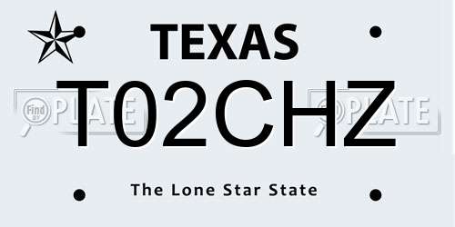 T02CHZ Texas License Plate