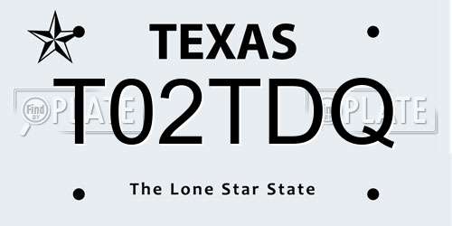 T02TDQ Texas License Plate