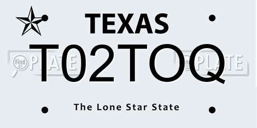 T02TOQ Texas License Plate