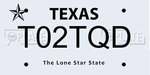 T02TQD Texas License Plate