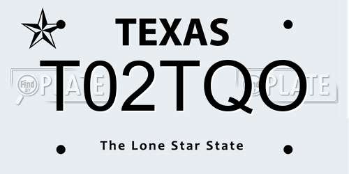T02TQO Texas License Plate