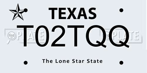 T02TQQ Texas License Plate