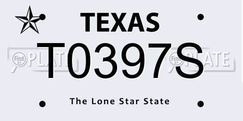 T0397S Texas License Plate