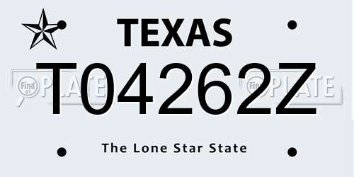 T04262Z Texas License Plate
