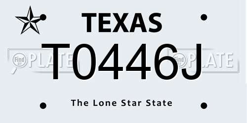 T0446J Texas License Plate