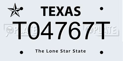 T04767T Texas License Plate