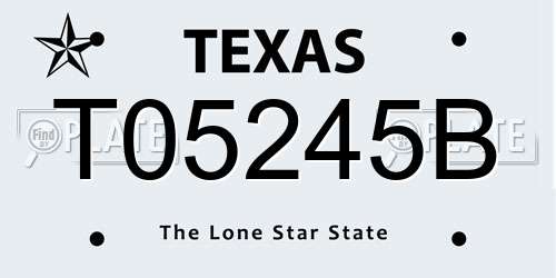 T05245B Texas License Plate