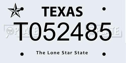 T052485 Texas License Plate