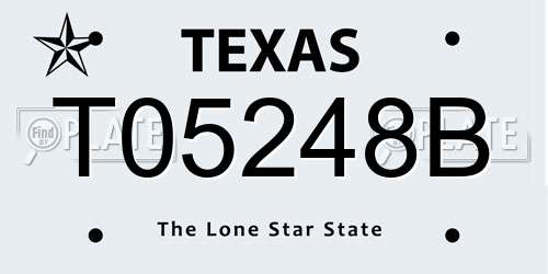 T05248B Texas License Plate