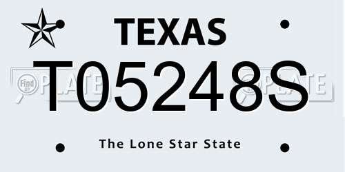 T05248S Texas License Plate