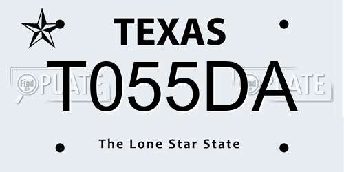 T055DA Texas License Plate