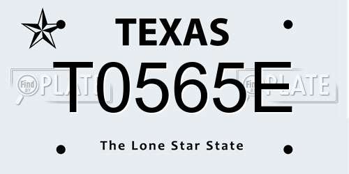 T0565E Texas License Plate