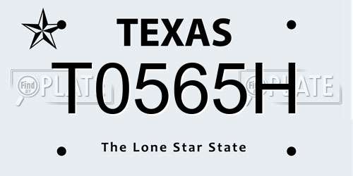 T0565H Texas License Plate