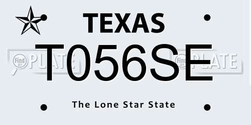 T056SE Texas License Plate