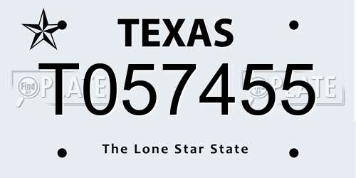T057455 Texas License Plate