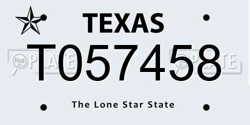 T057458 Texas License Plate