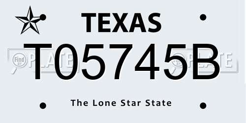 T05745B Texas License Plate