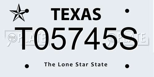 T05745S Texas License Plate